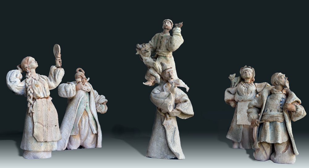 Композиція «Ніч перед Різдвом». 1981. Глина, ангоби, ліплення